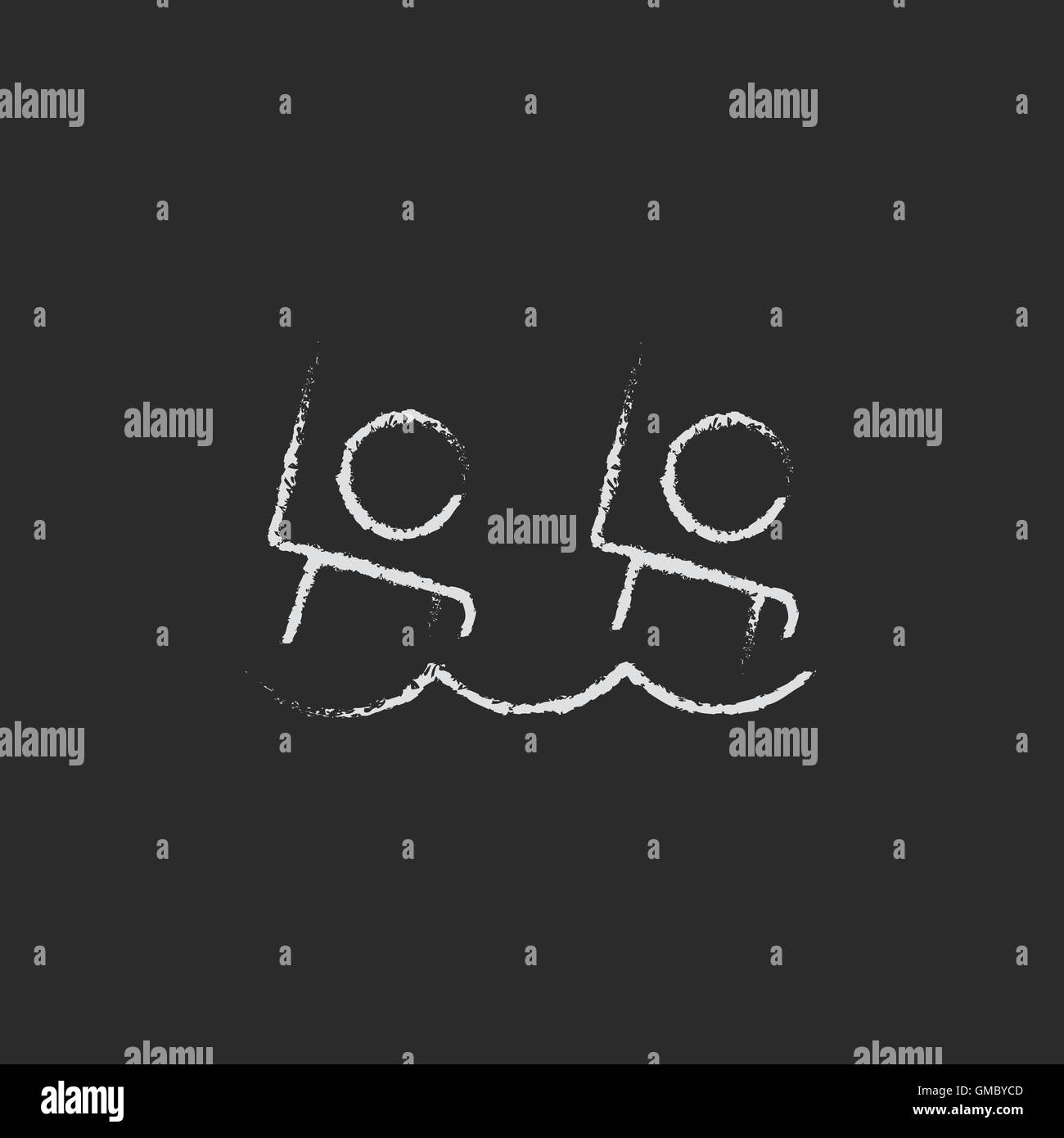 Nuoto sincronizzato icona disegnata in gesso. Illustrazione Vettoriale