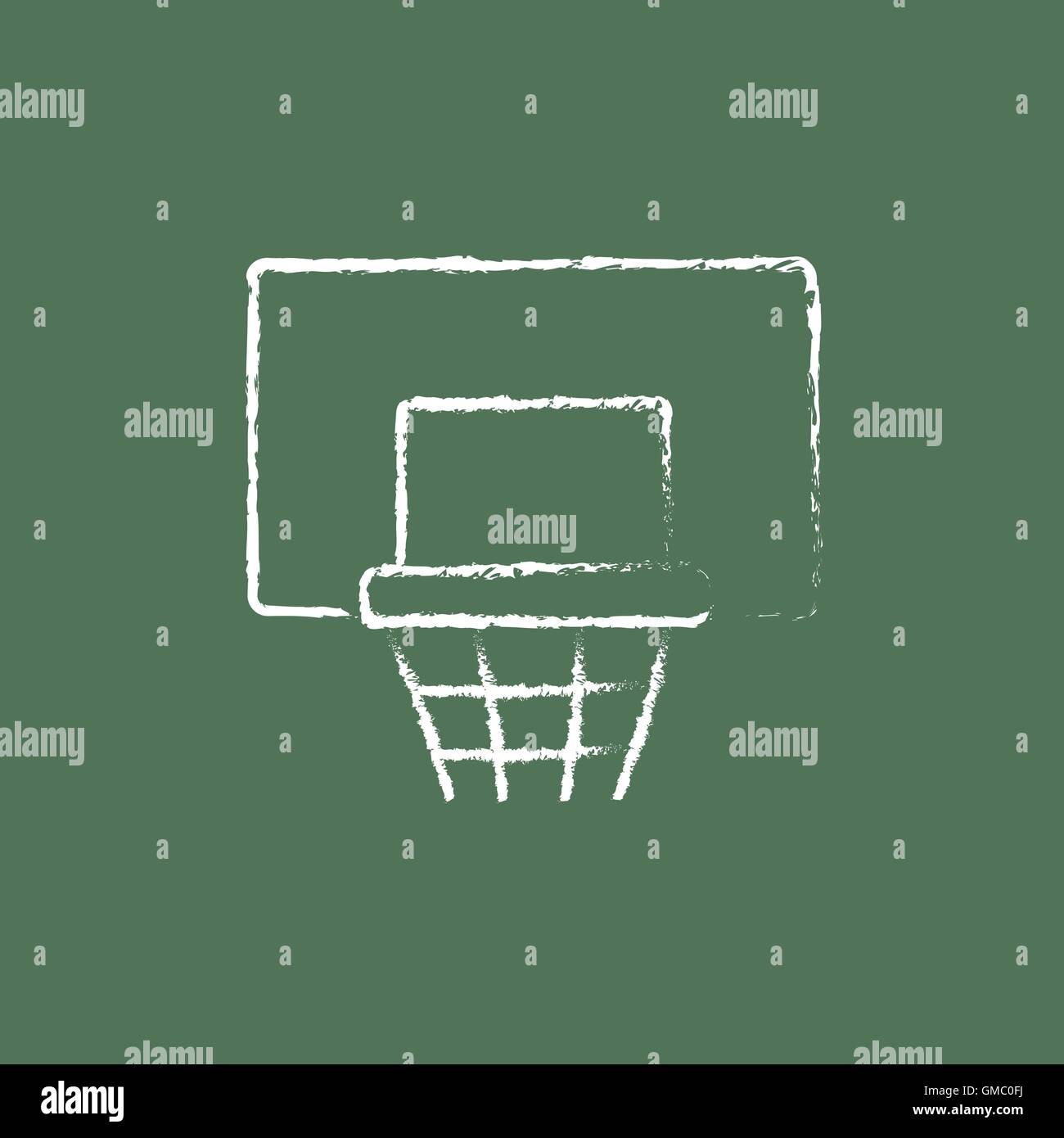 Basketball hoop icon disegnato in gesso. Illustrazione Vettoriale