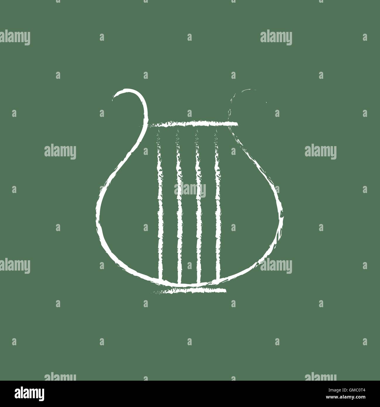 Icona di lira disegnato in gesso. Illustrazione Vettoriale