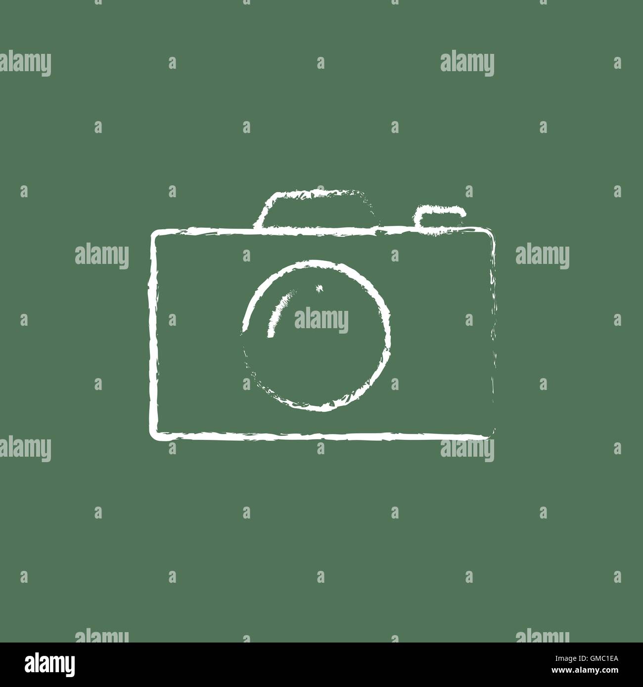 Icona fotocamera disegnato in gesso. Illustrazione Vettoriale