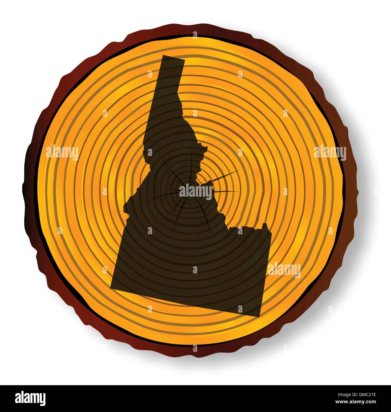 Idaho mappa sul legname Illustrazione Vettoriale