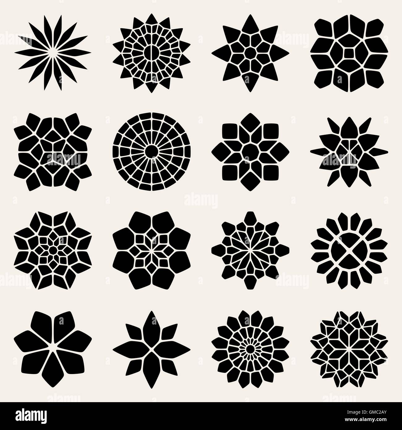 Il vettore in bianco e nero Mandala ornamenti in pizzo collezione Illustrazione Vettoriale