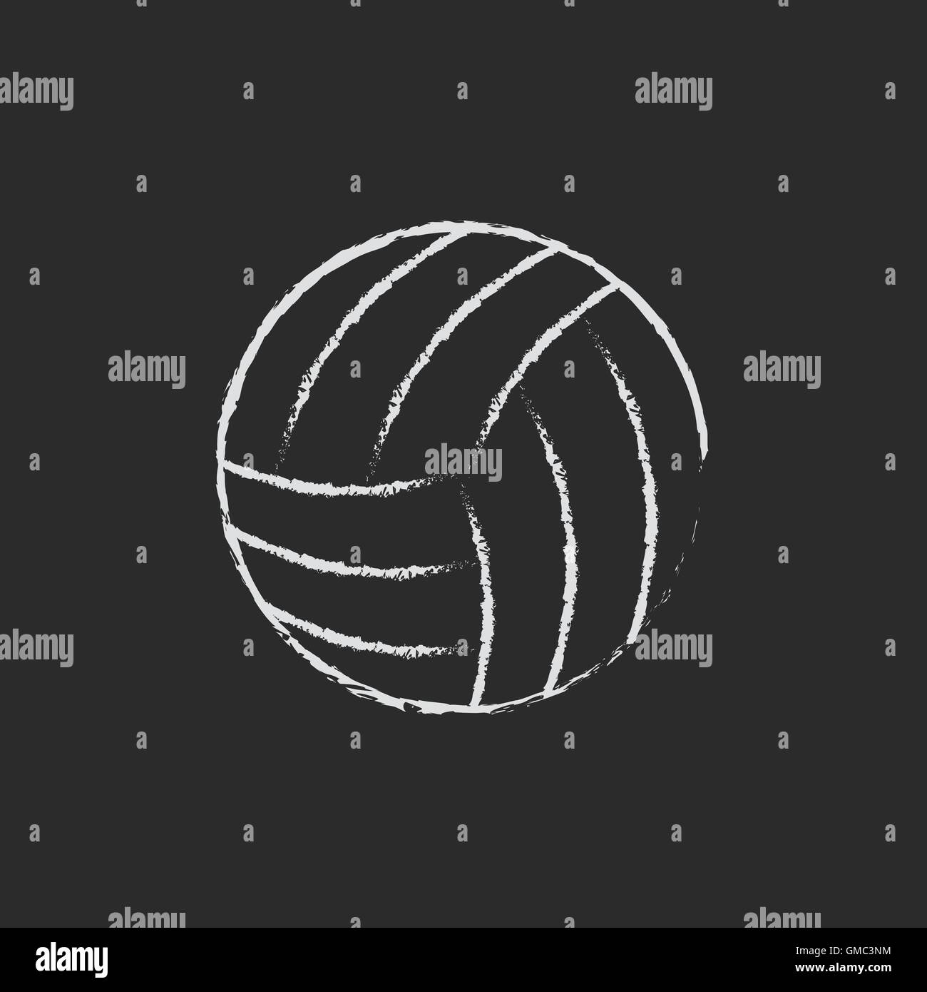 Volleyball Icona a sfera disegnata in gesso. Illustrazione Vettoriale