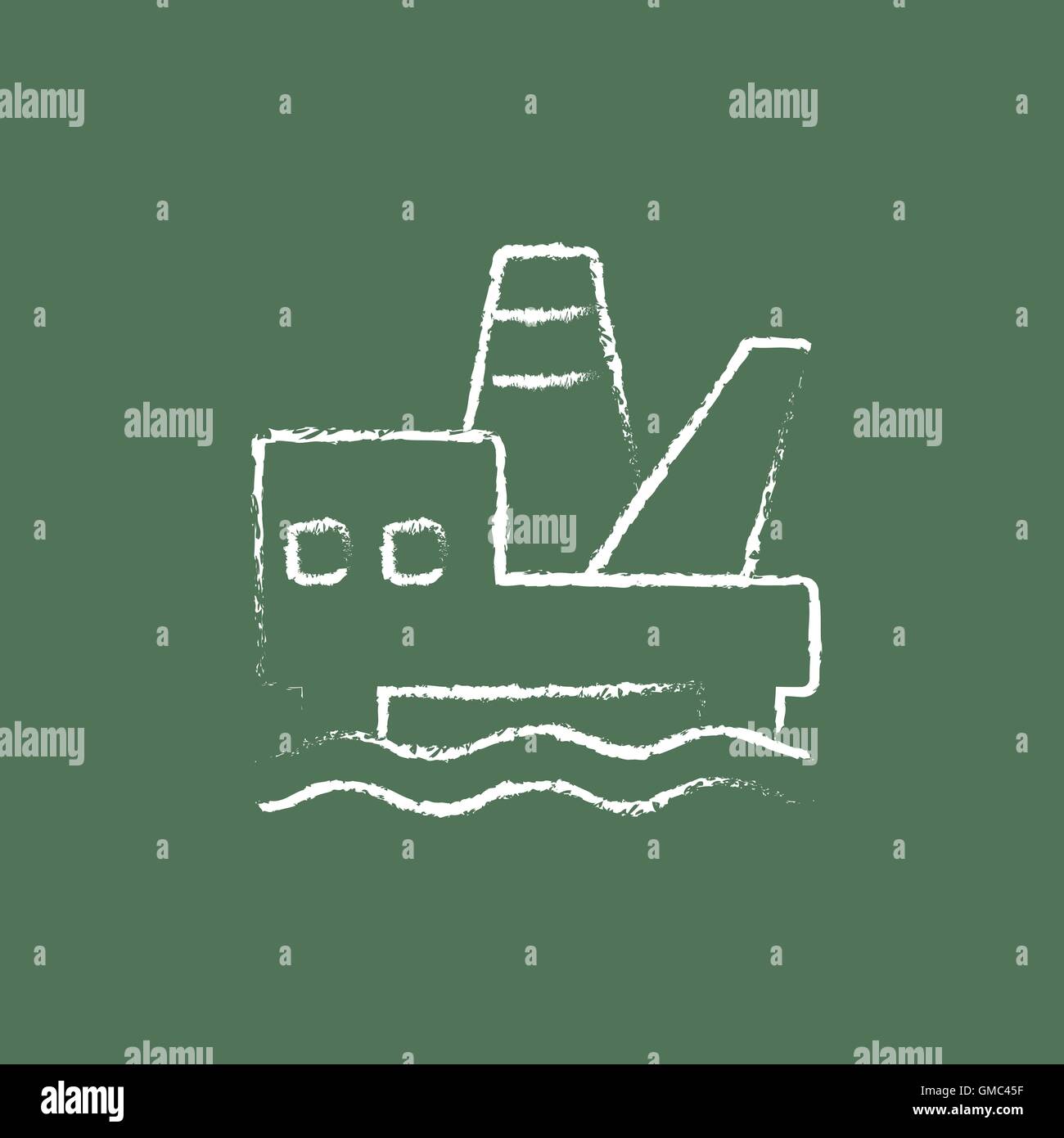 Offshore oil platform icona disegnata in gesso. Illustrazione Vettoriale