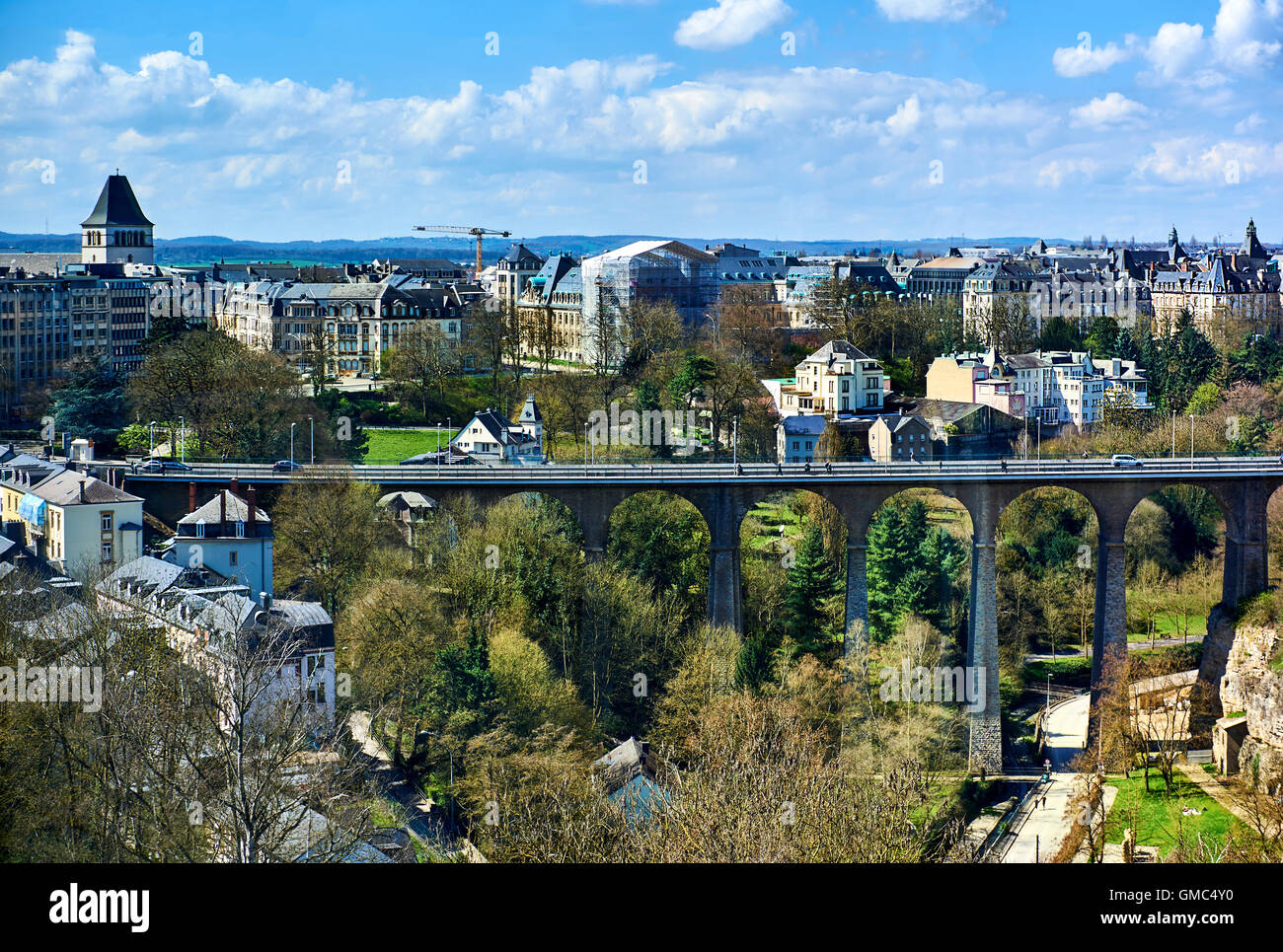 Passerella Ponte nella città di Lussemburgo Foto Stock