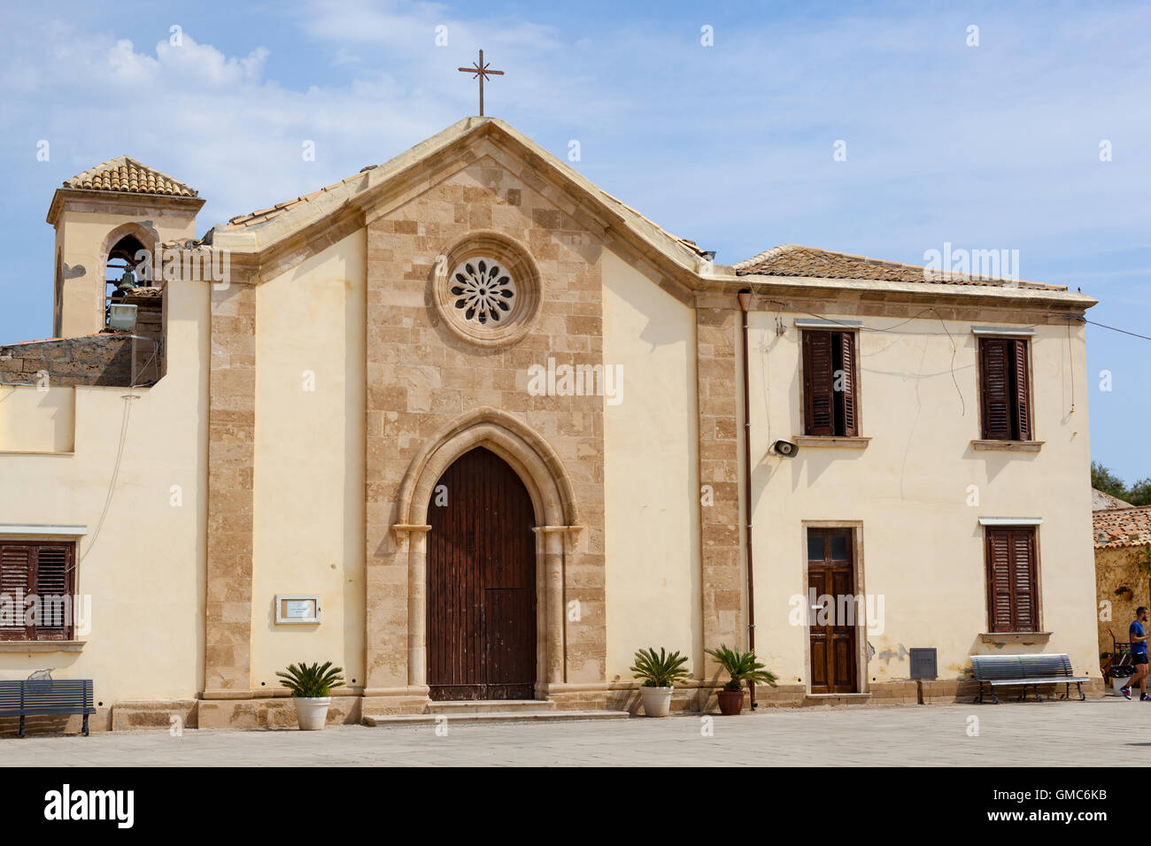 San Francesco di Paola Chiesa, Piazza Regina Margherita, Marzamemi, Sicilia, Italia Foto Stock