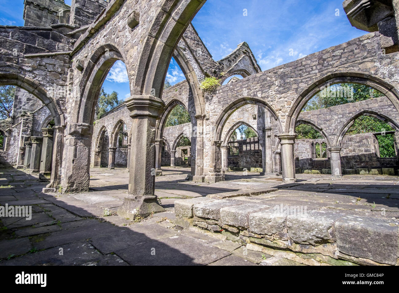 La chiesa a Heptenstall fu dedicata a San Tommaso a Becket e fu costruita tra il 1256 e 1260. Foto Stock