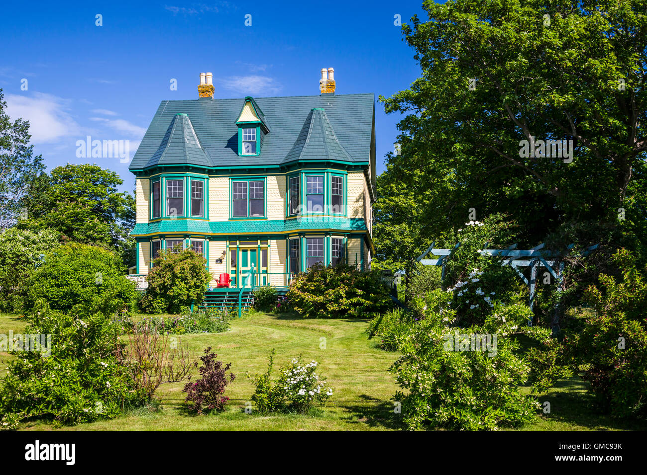 Un Restaurato palazzo storico al Porto di grazia, Terranova e Labrador, Canada. Foto Stock