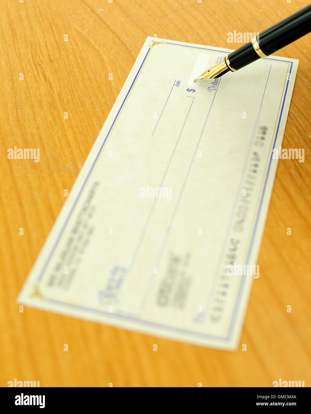 Scrittura dell'assegno Foto Stock