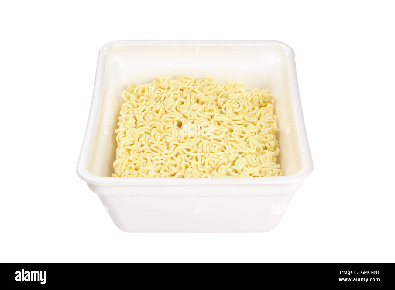 Tagliatelle istante in una lastra di schiuma Foto Stock