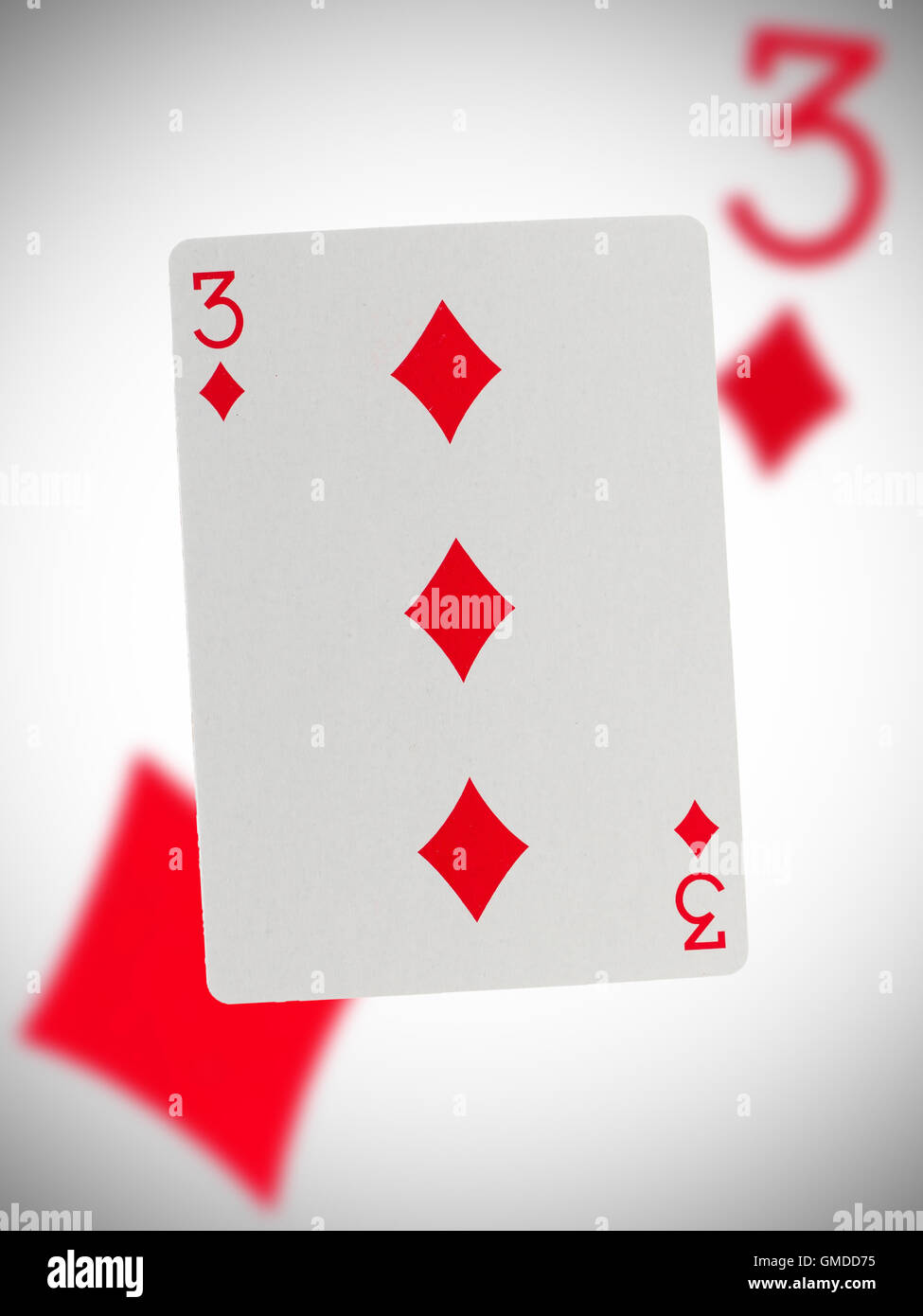 Carta da gioco, tre Foto Stock