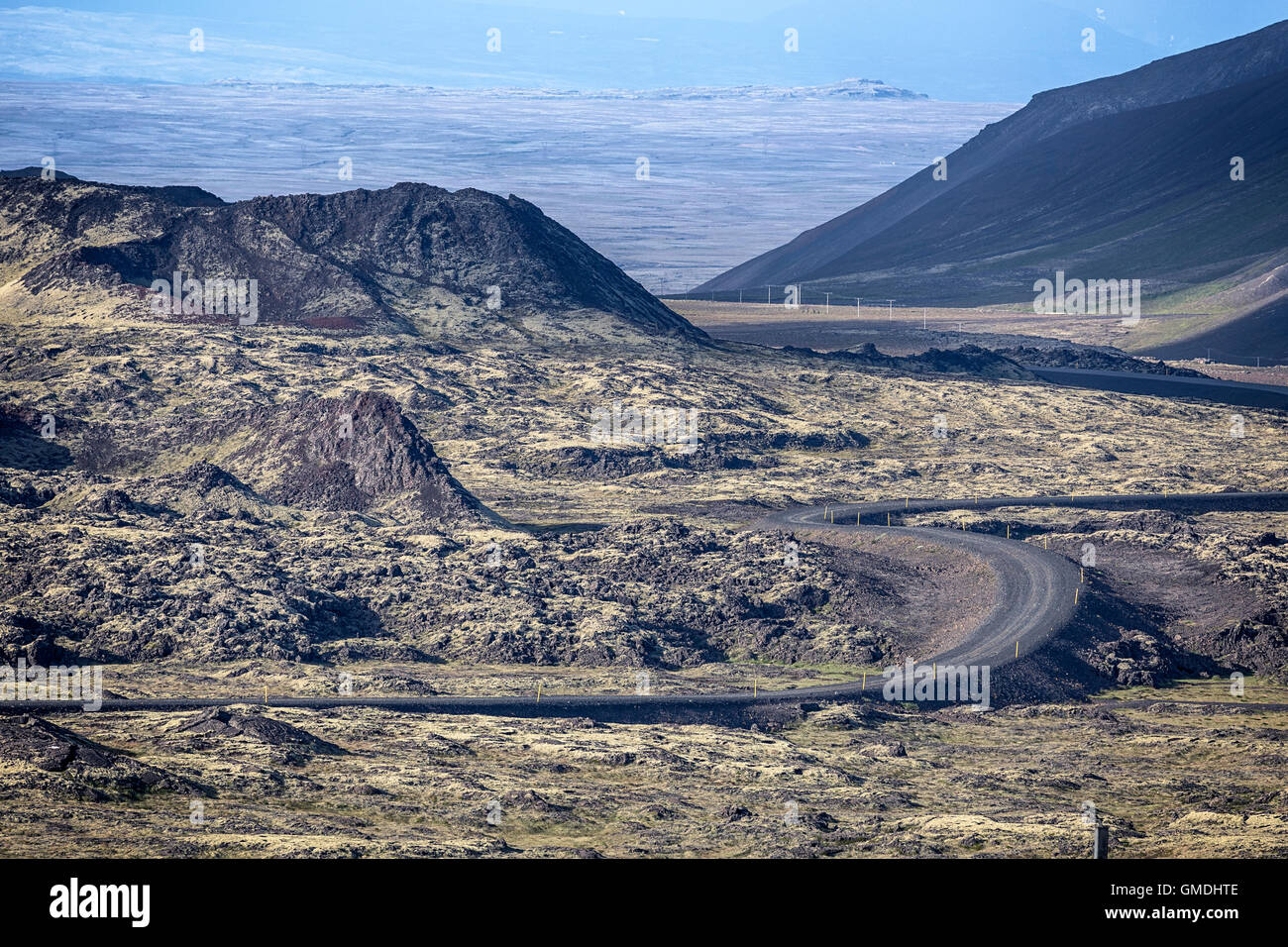Strompahraun, Blafjoll mountain range, Reykjavik, Islanda Foto Stock