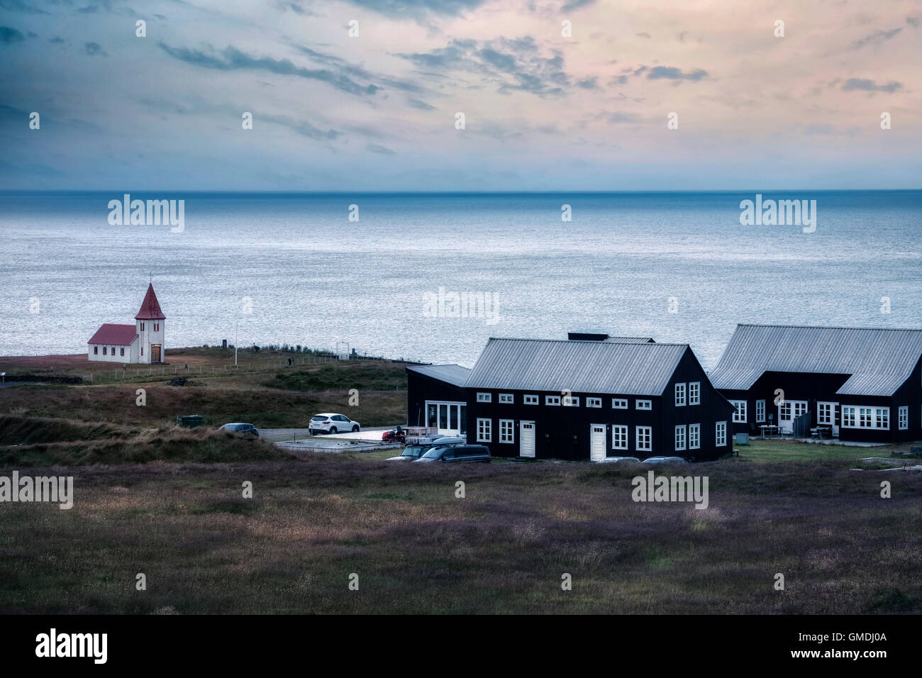 Hellnar, Snaefellsaer, Snaefellsnes, Islanda Foto Stock