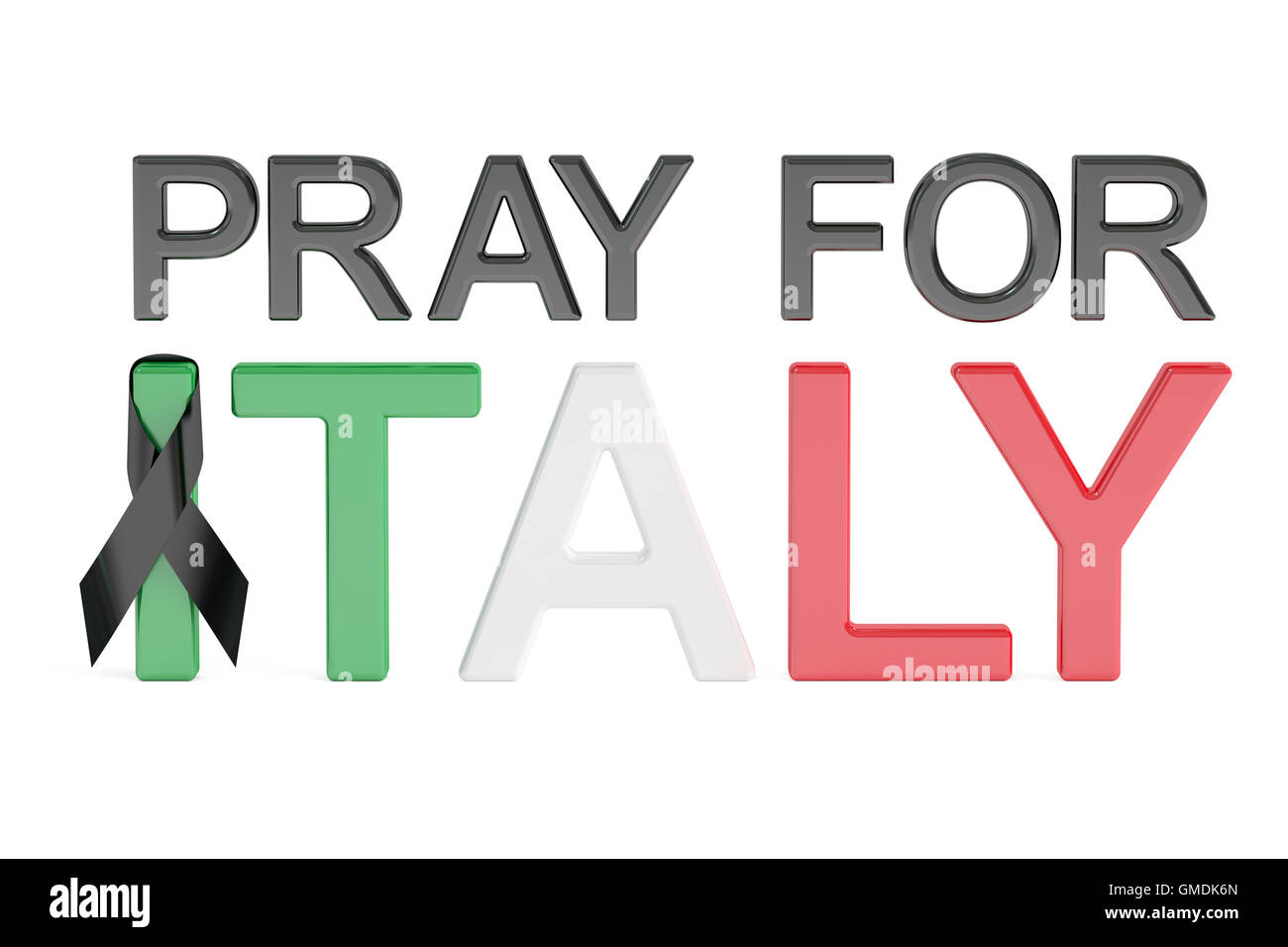 Pregare per l'Italia concetto, 3D rendering isolati su sfondo bianco Foto Stock