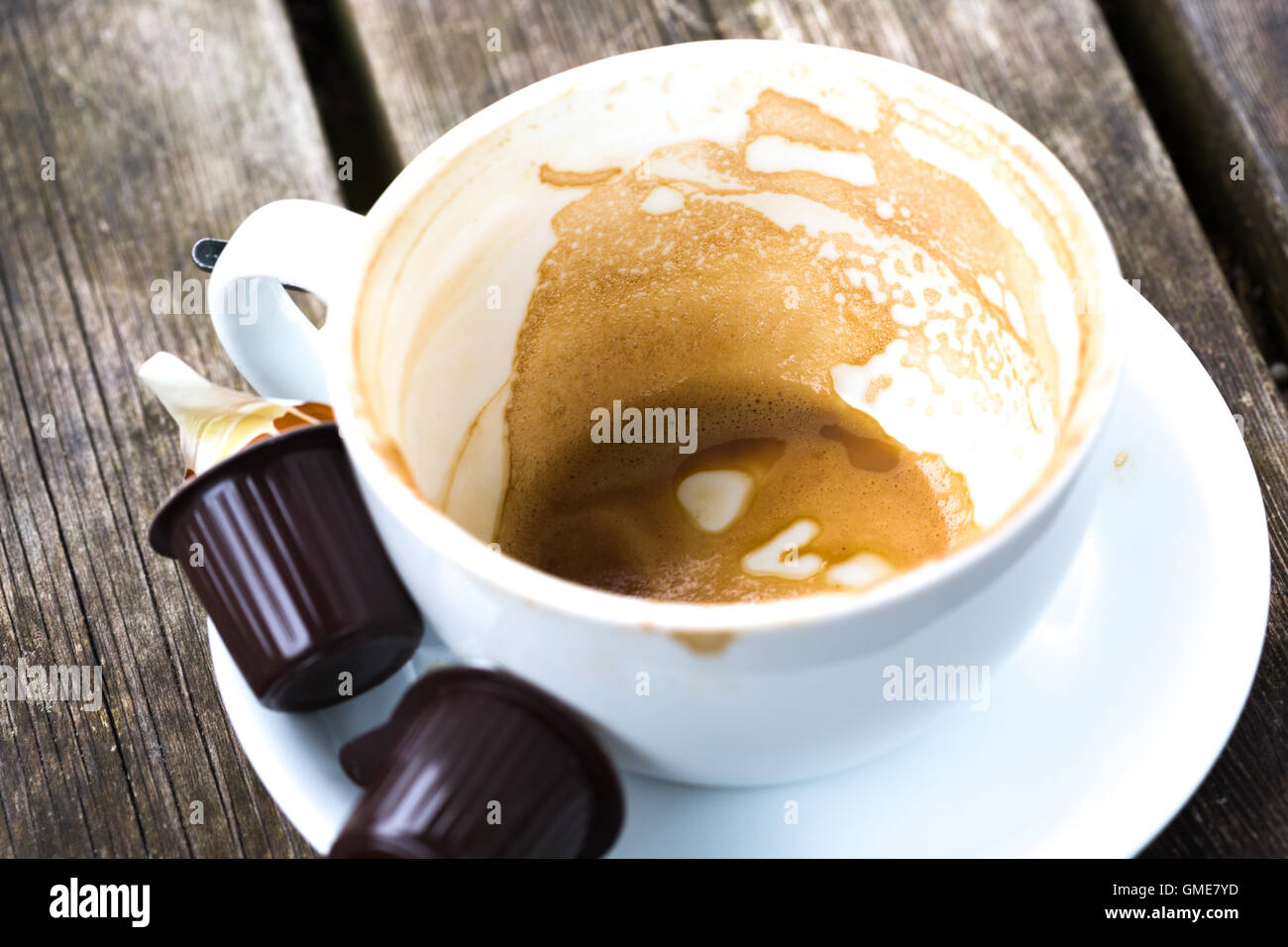 Svuotare tazza da caffè England Regno Unito Foto Stock