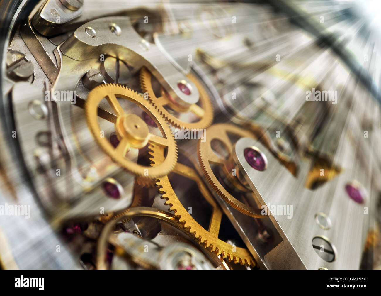 Ruote dentate metalliche concetto del lavoro di squadra , Tecnologia Idea Foto Stock