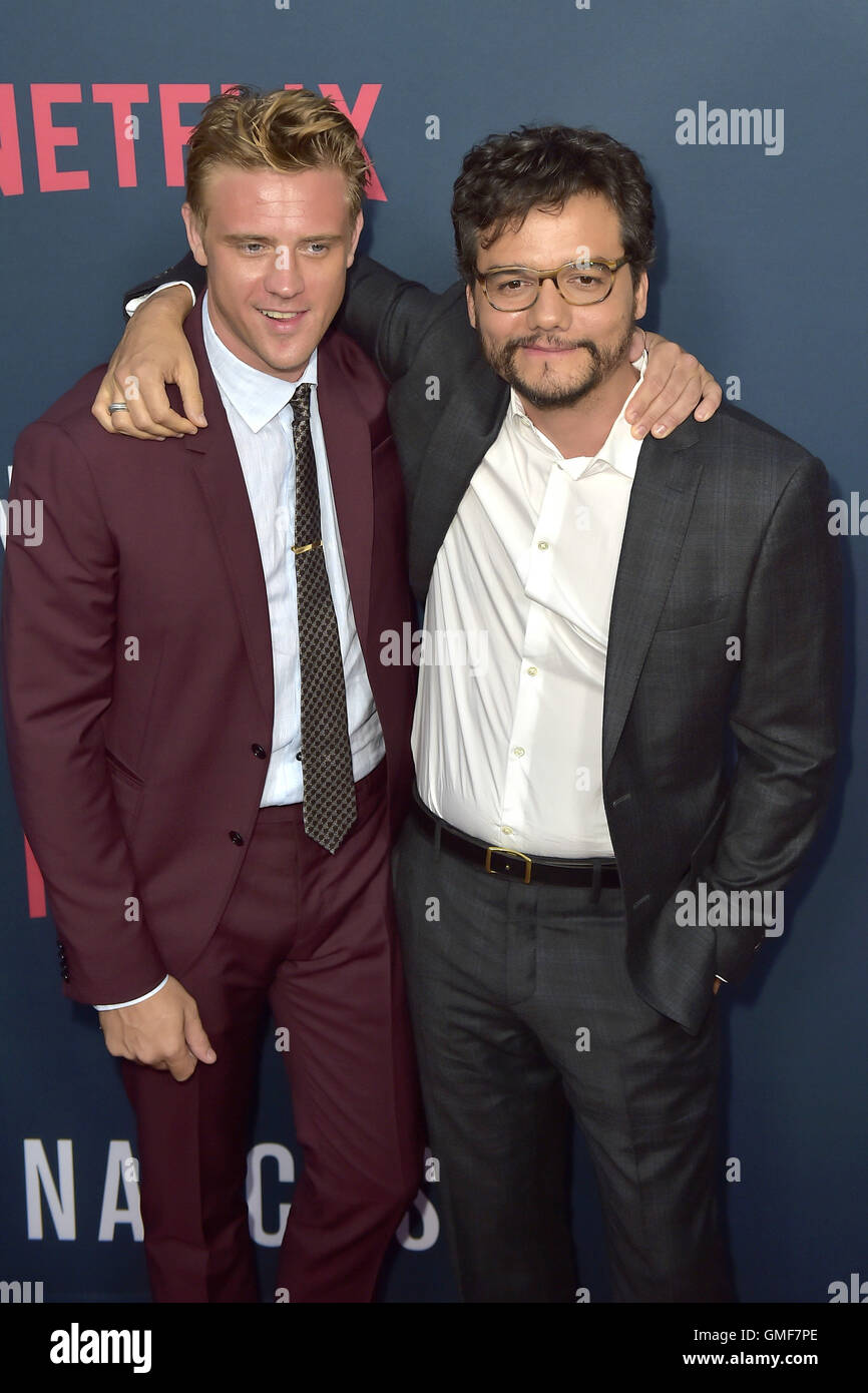 Hollywood, California. 24 Ago, 2016. Boyd Holbrook e Wagner Moura assistere alla premiere di Netflix 'Narcos' stagione 2 a ArcLight cinema il 24 agosto 2016 a Hollywood, in California. | Verwendung weltweit © dpa/Alamy Live News Foto Stock