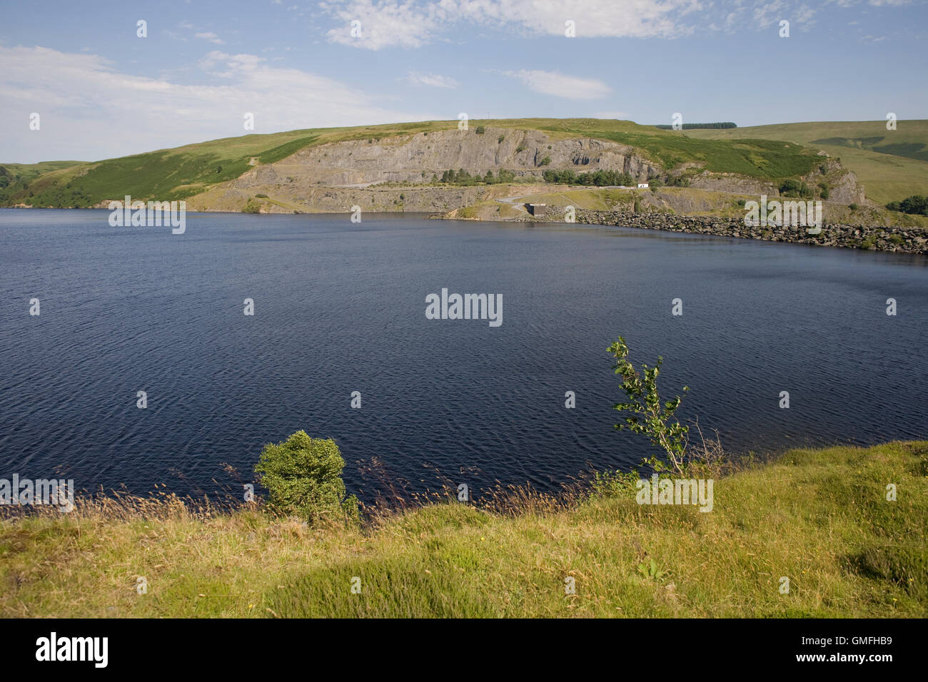 Vista Est attraverso Llyn Brianne vicino a diga Foto Stock