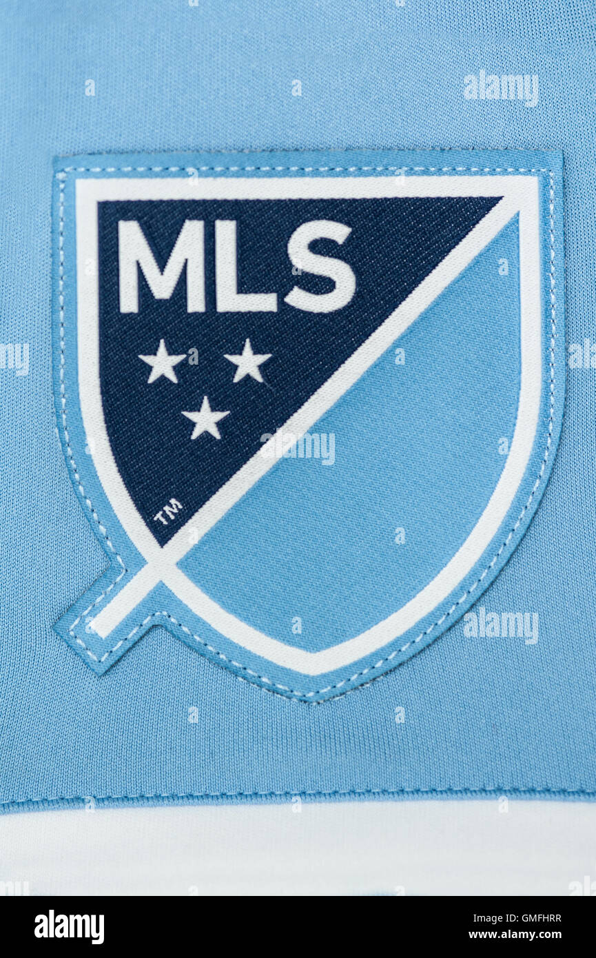 Close up NYCFC Major League Soccer Jersey Foto Stock