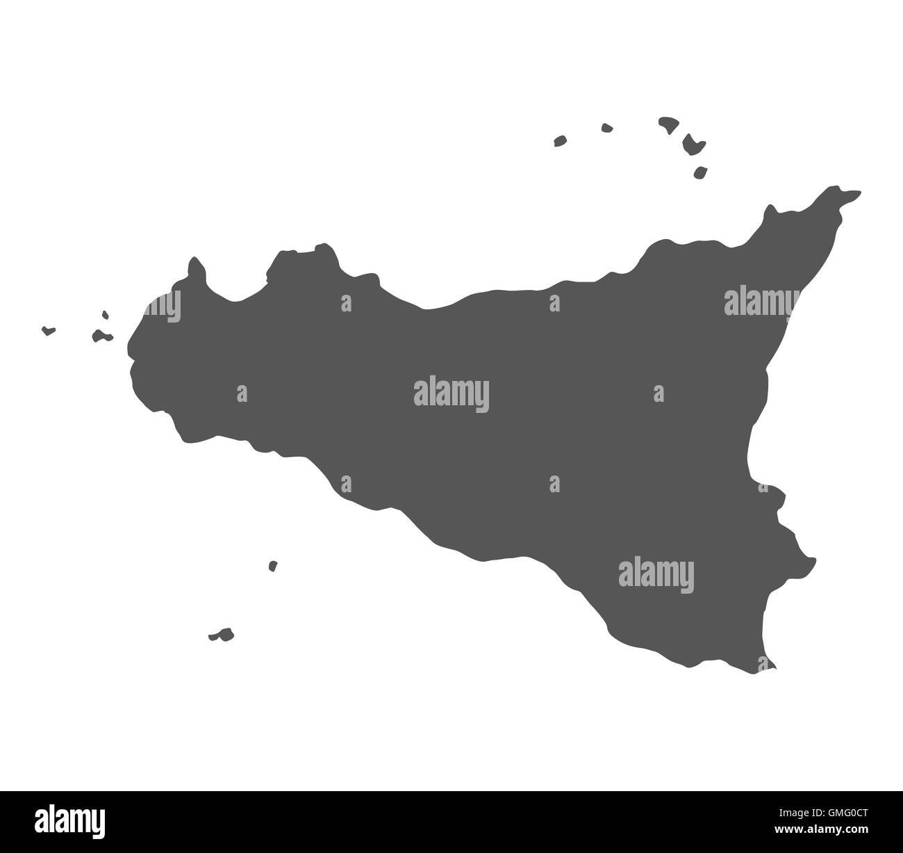 Mappa di Sicilia Foto Stock