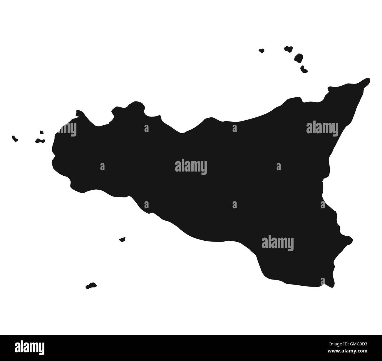 Mappa di Sicilia Foto Stock