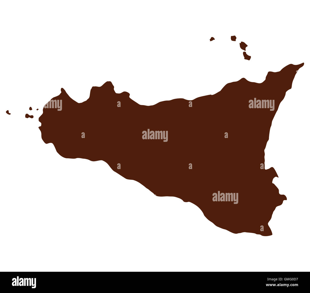 Mappa di Sicilia Foto Stock