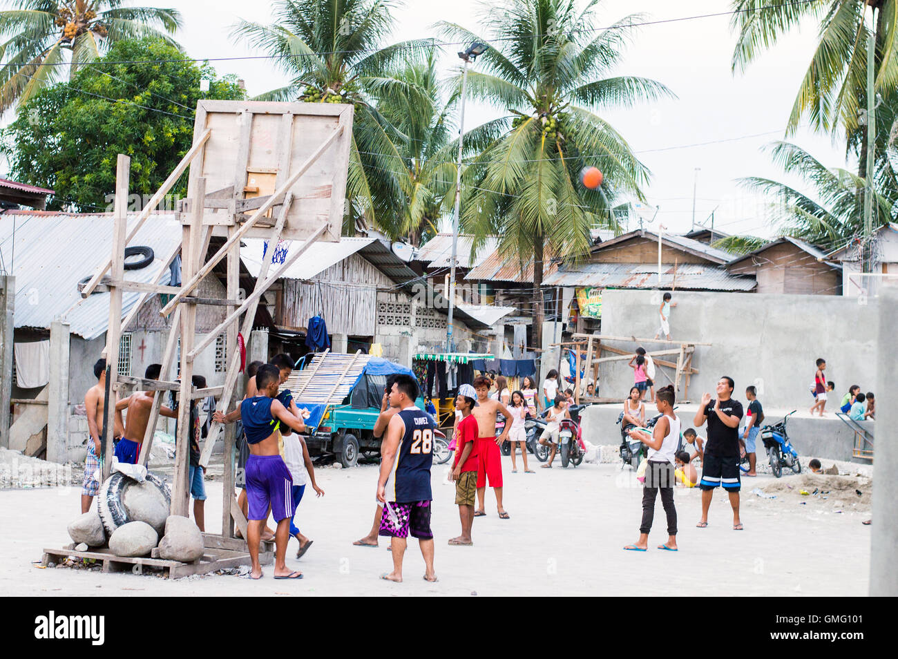 La pallacanestro in locali barangay, Dumaguete, Negros Oriental, Filippine Foto Stock