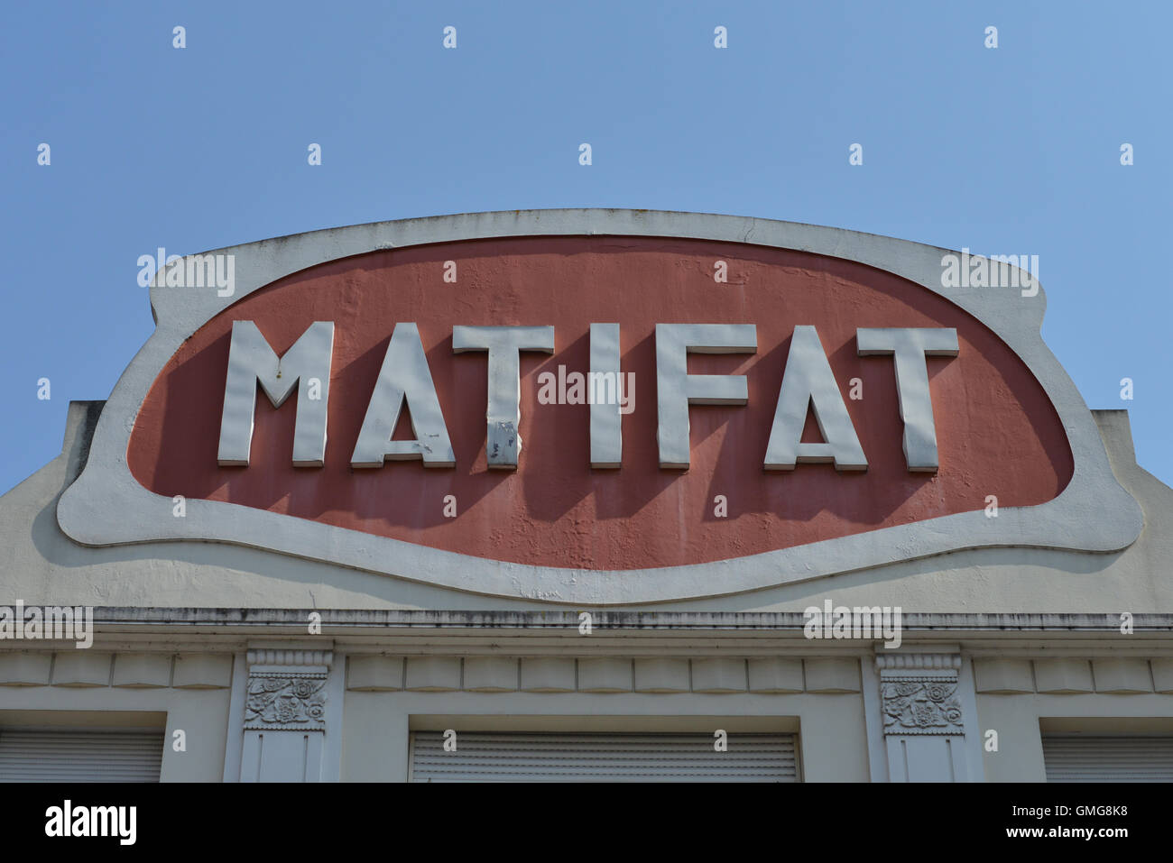 Segno Matifat in Amiens, Francia Foto Stock