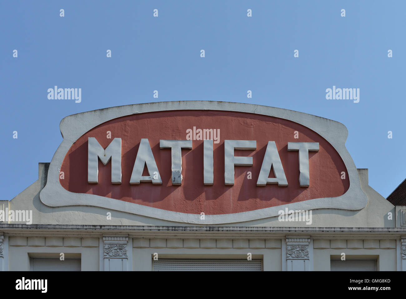 Segno Matifat in Amiens, Francia Foto Stock