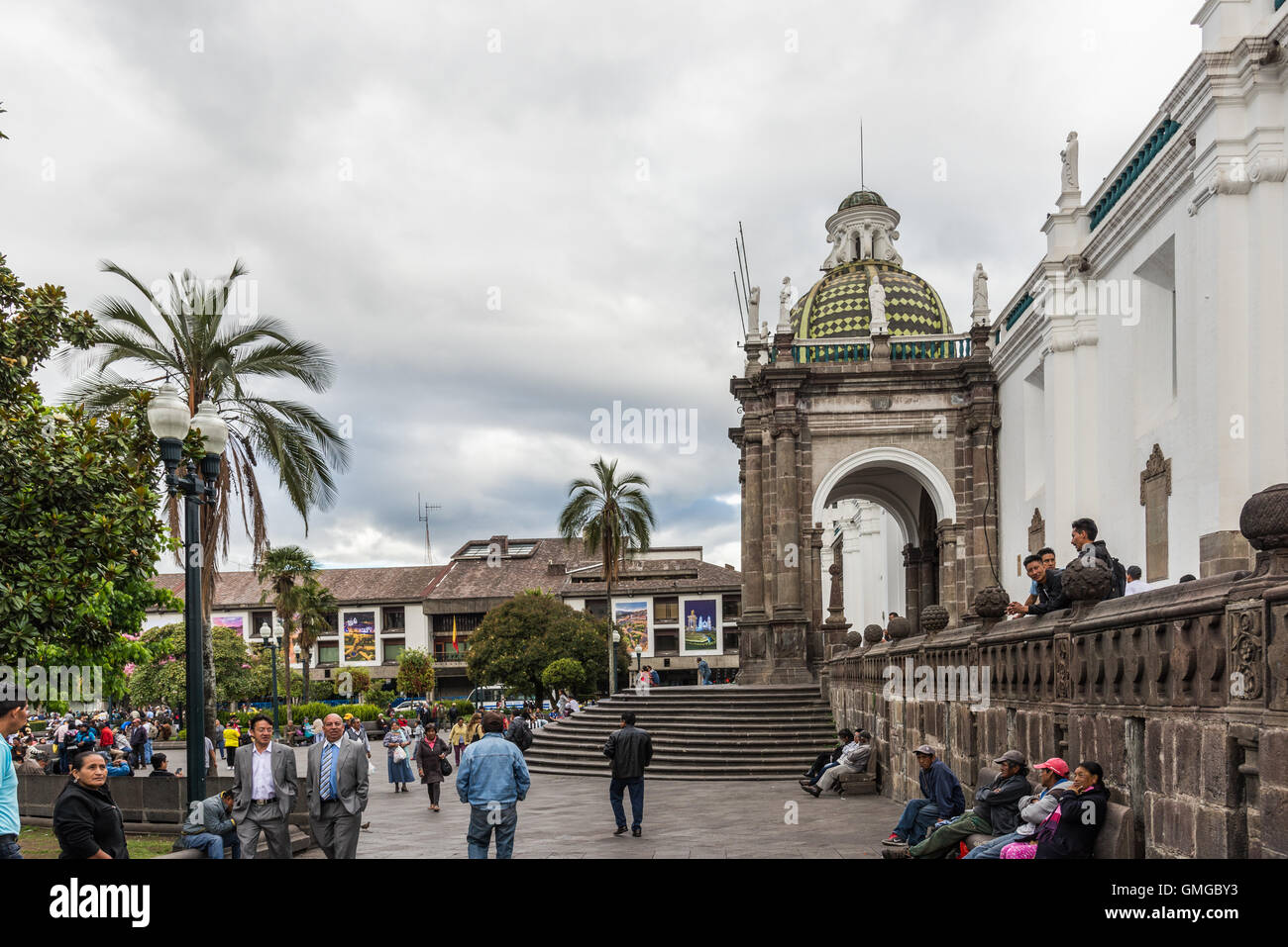 Palace presso la storica città vecchia di Quito, Ecuador. Foto Stock