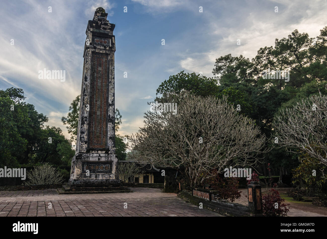 Tomba e giardini di Tu Duc imperatore in tinta, Vietnam - Un sito Patrimonio Mondiale dell'UNESCO Foto Stock