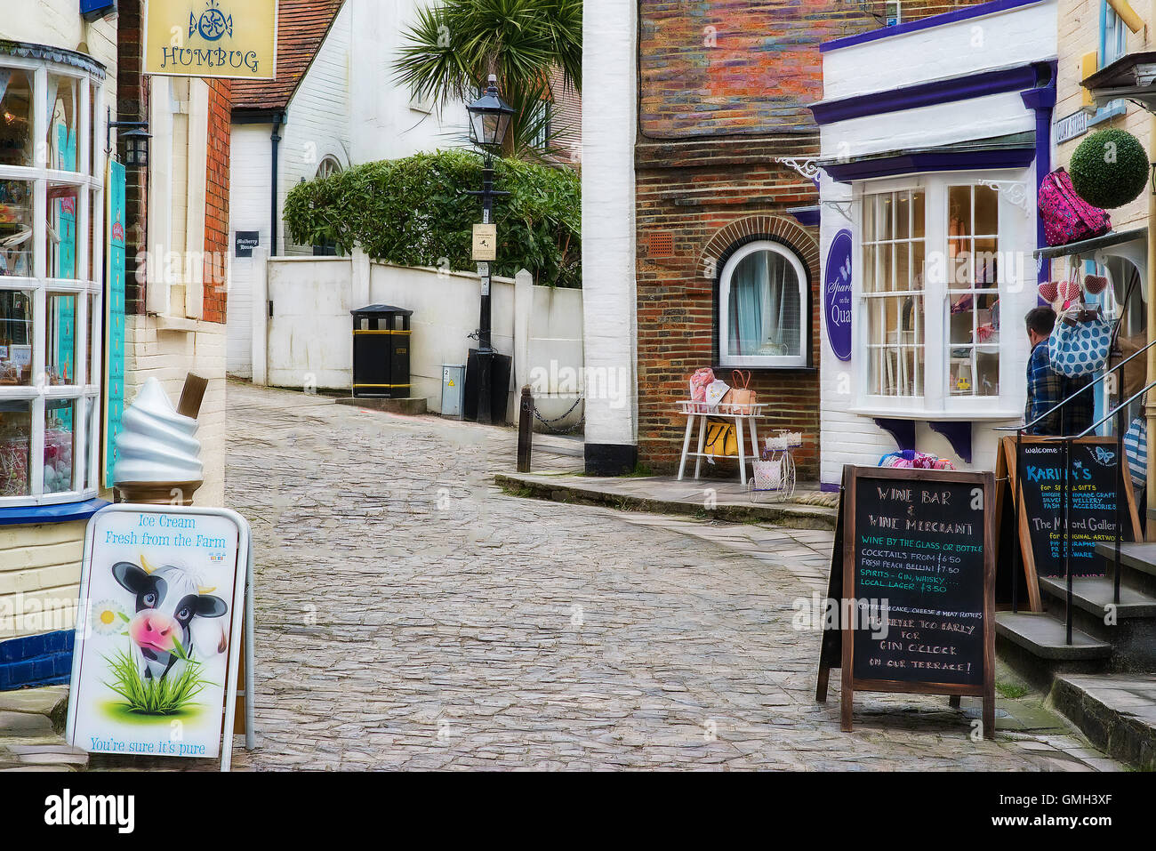 La pittoresca cornice di Lymington sul britannico della costa sud Foto Stock