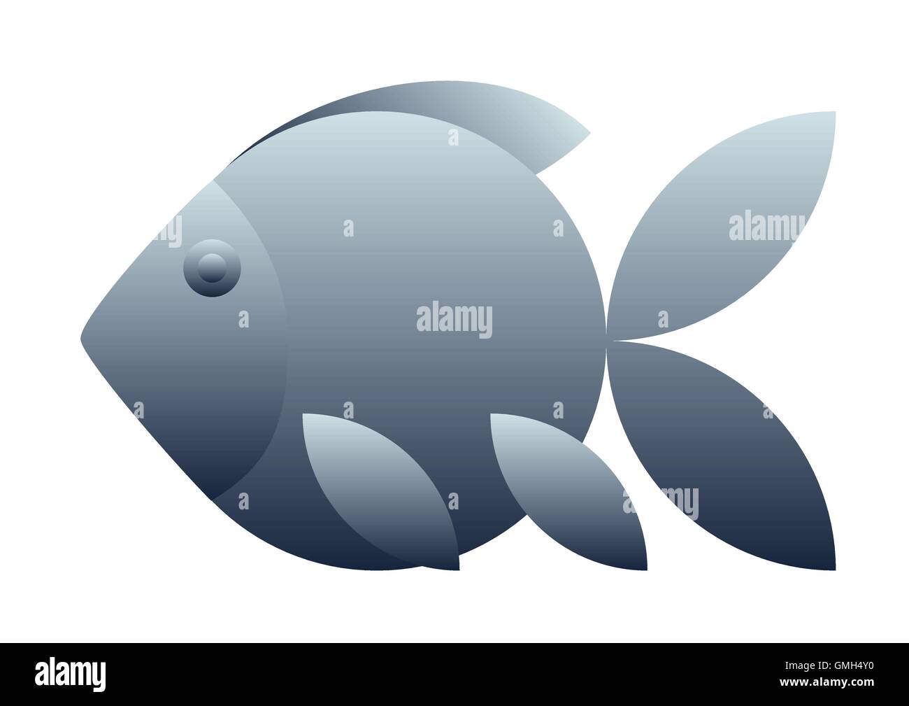 Pesce. Un design per t-shirt, logo, busta, cartolina, poster, illustrazione, annunci ecc. Illustrazione Vettoriale