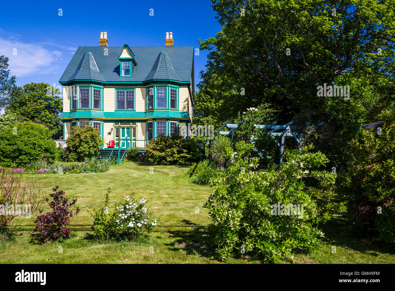 Un Restaurato palazzo storico al Porto di grazia, Terranova e Labrador, Canada. Foto Stock