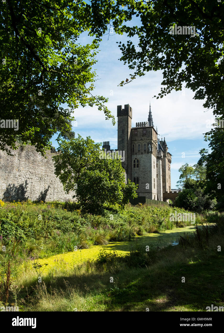 Fossato e il Castello di Cardiff numero 3620 Foto Stock