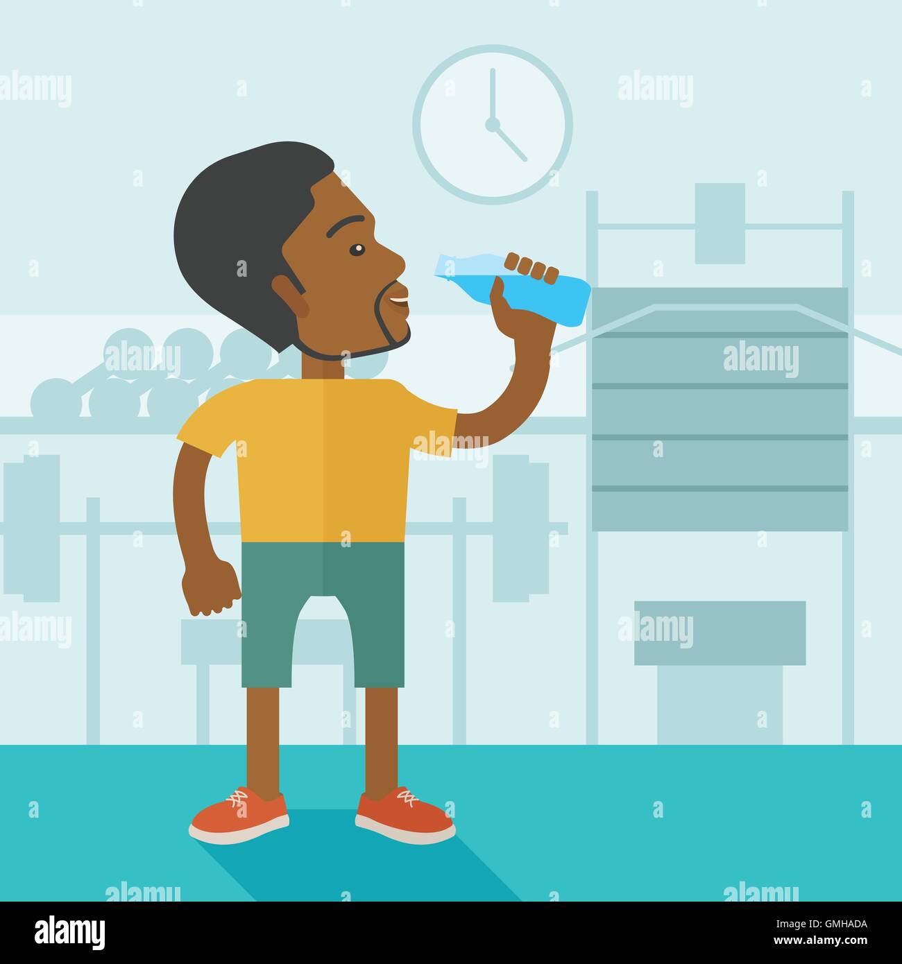 Uomo di acqua potabile. Illustrazione Vettoriale