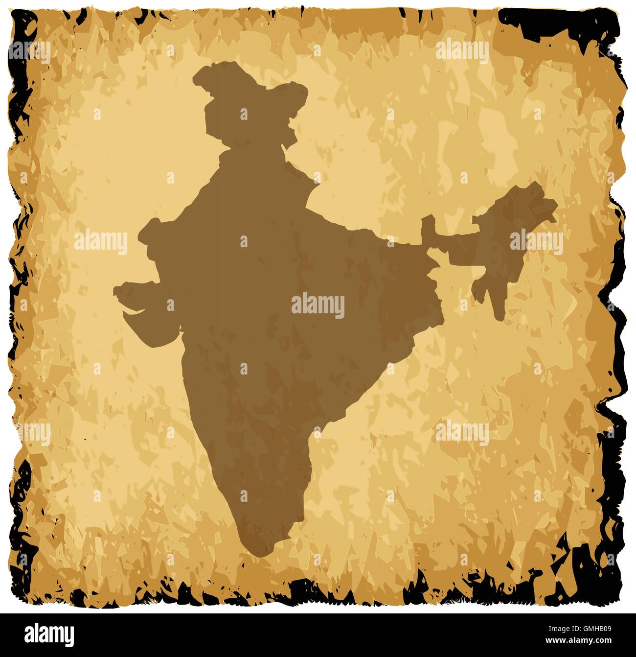 Old India mappa Illustrazione Vettoriale