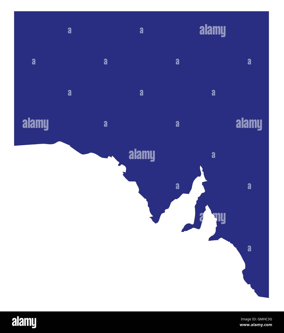 South Australia Silhouette di stato Illustrazione Vettoriale