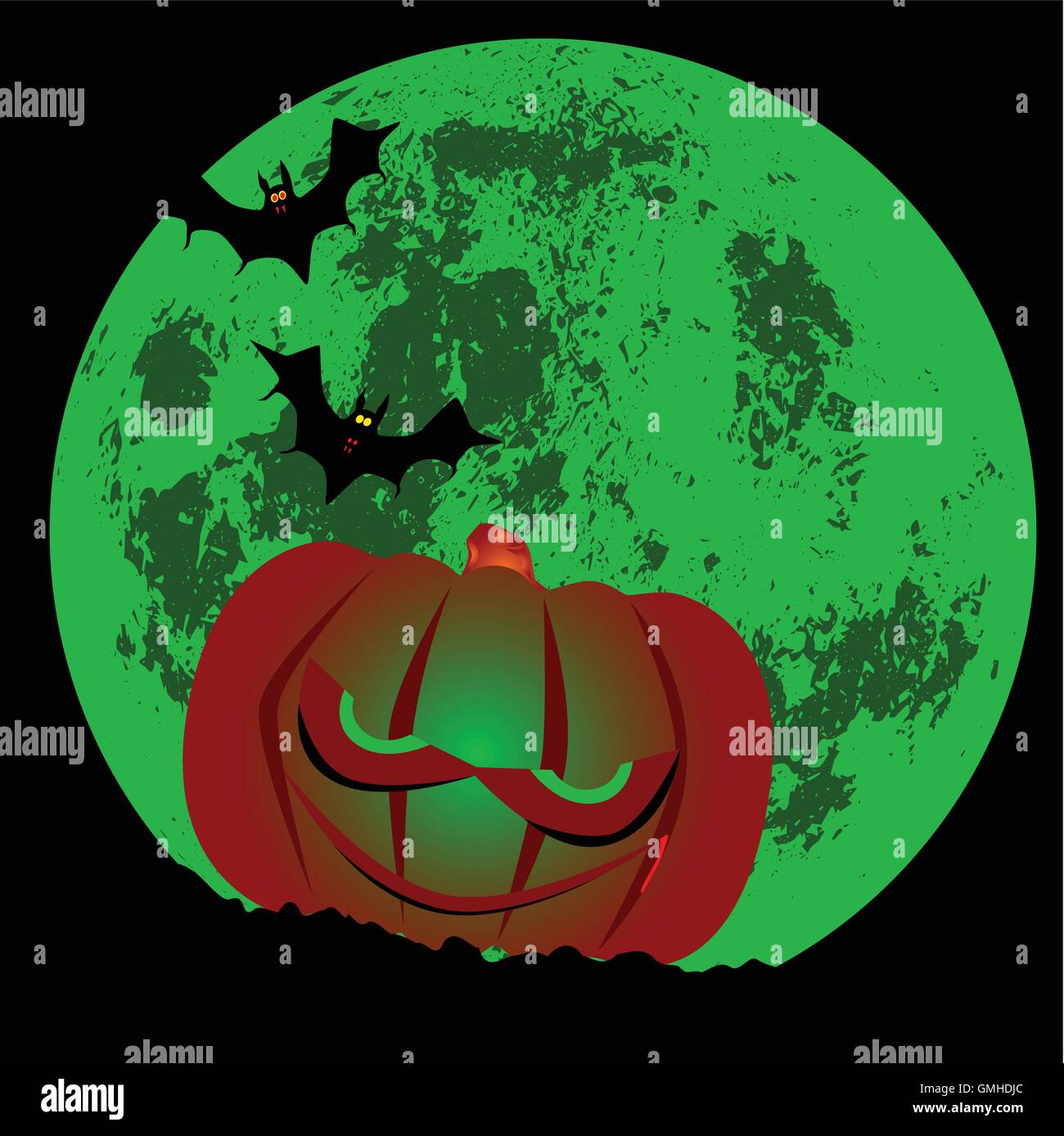 Piena luna di Halloween Illustrazione Vettoriale