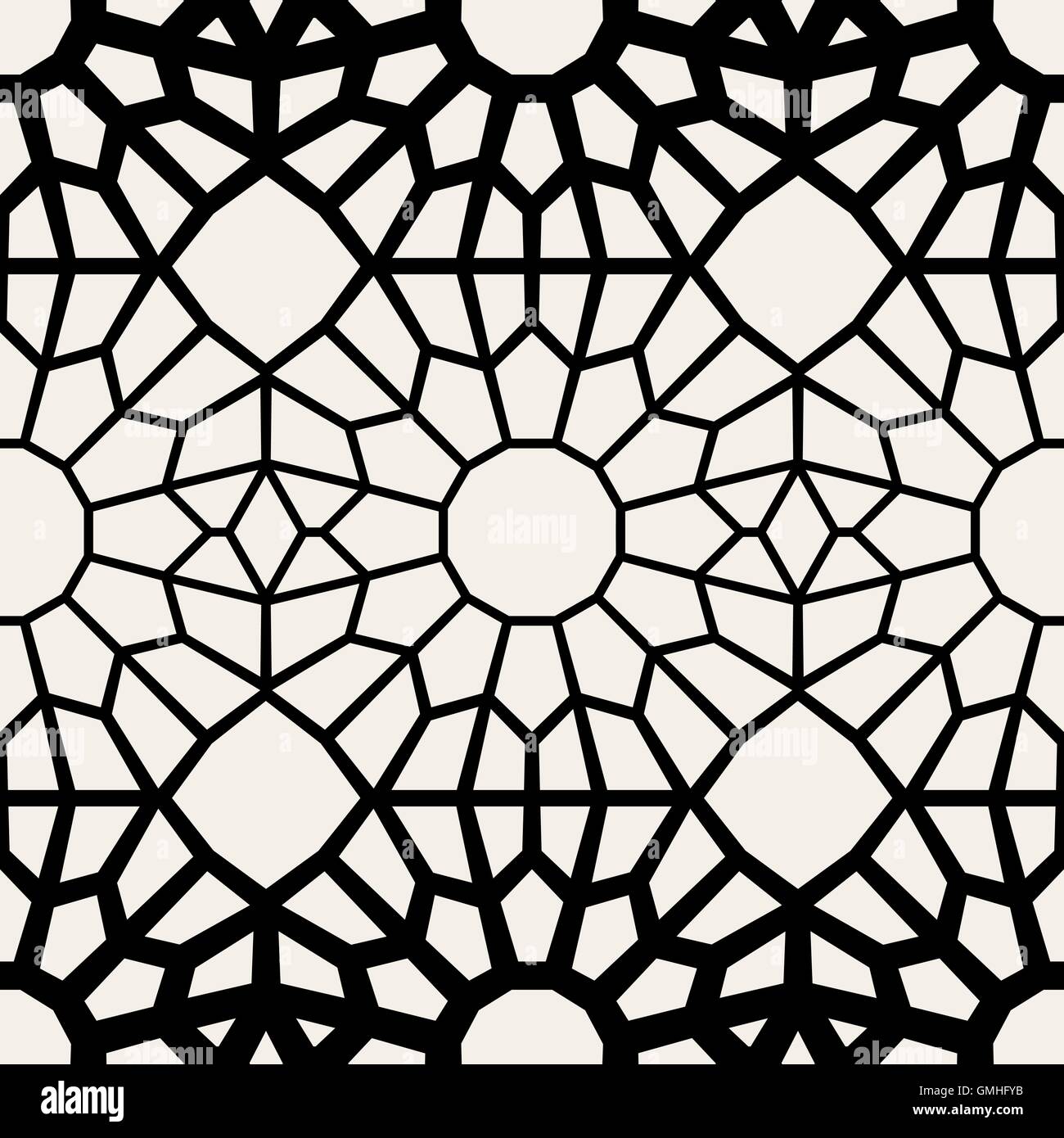 Il vettore in bianco e nero senza saldatura quadrato geometrico pizzi di griglia Illustrazione Vettoriale