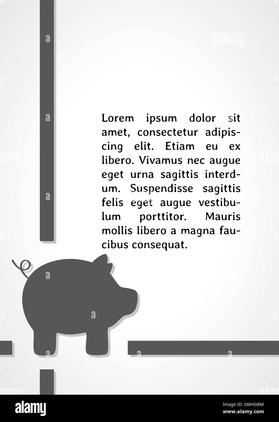 Simbolo di maiale infographics scuro Illustrazione Vettoriale