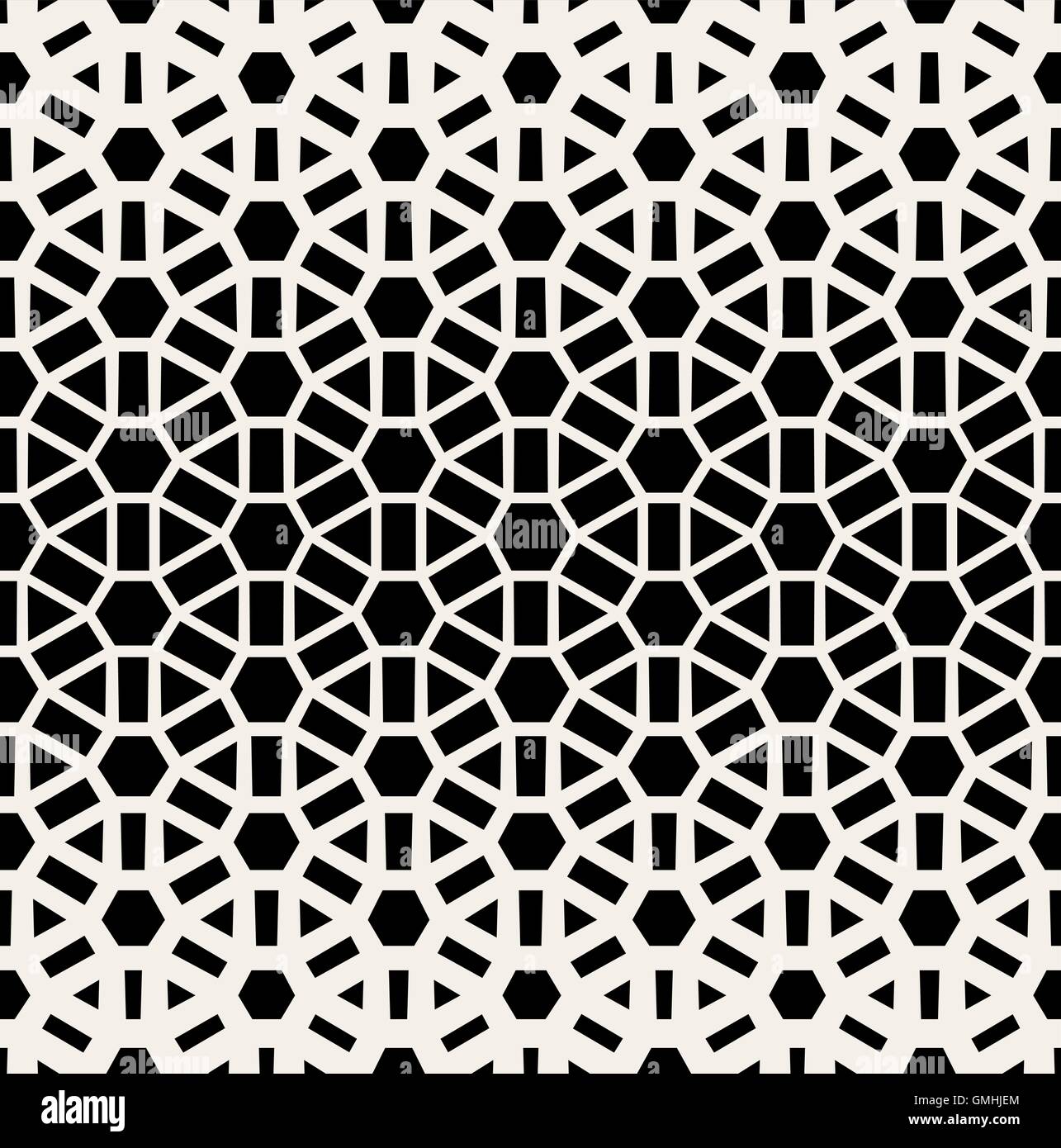 Vector Seamless in bianco e nero griglia geometrica modello halftone Illustrazione Vettoriale