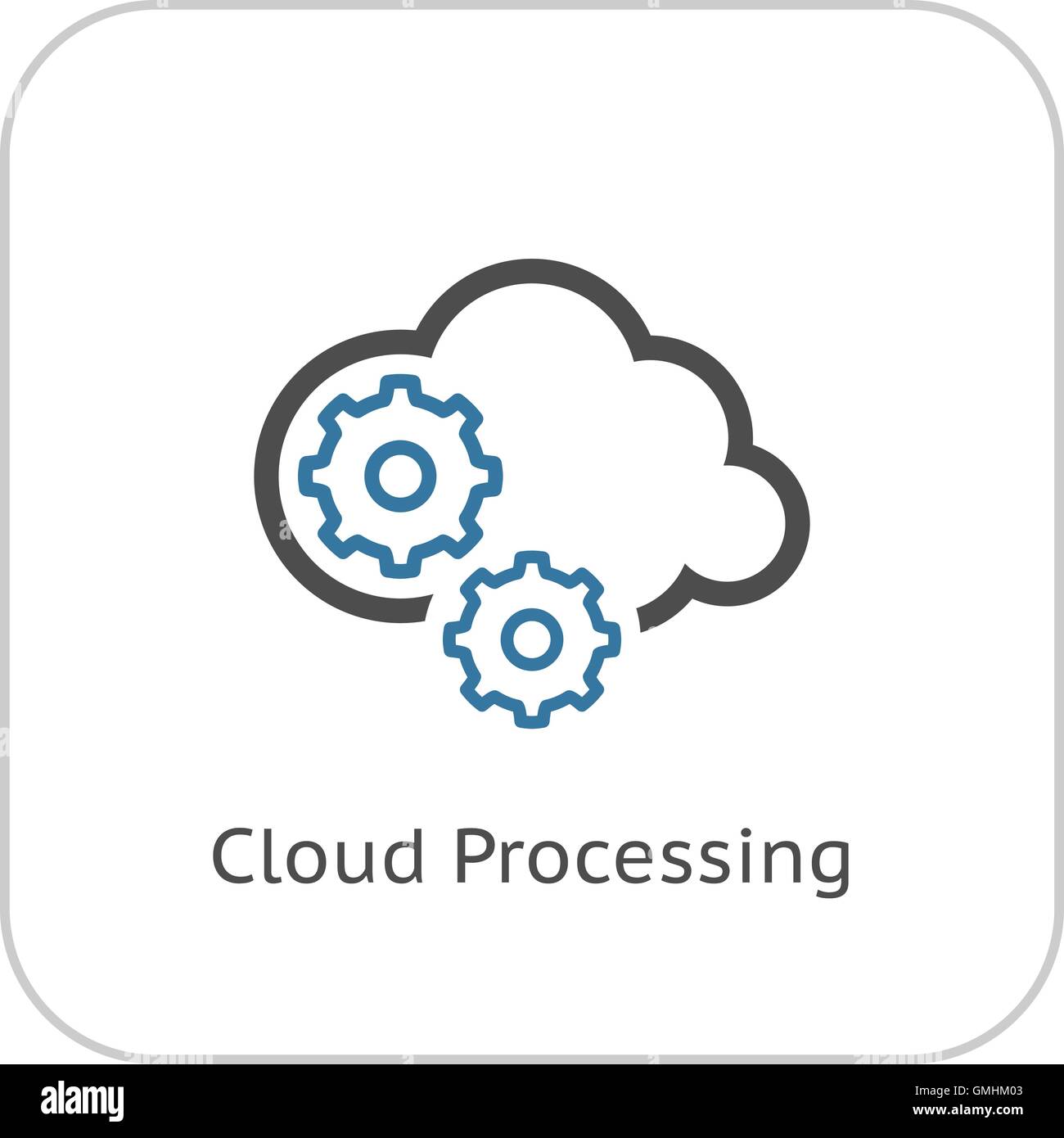 Il Cloud Icona di elaborazione. Design piatto. Illustrazione Vettoriale