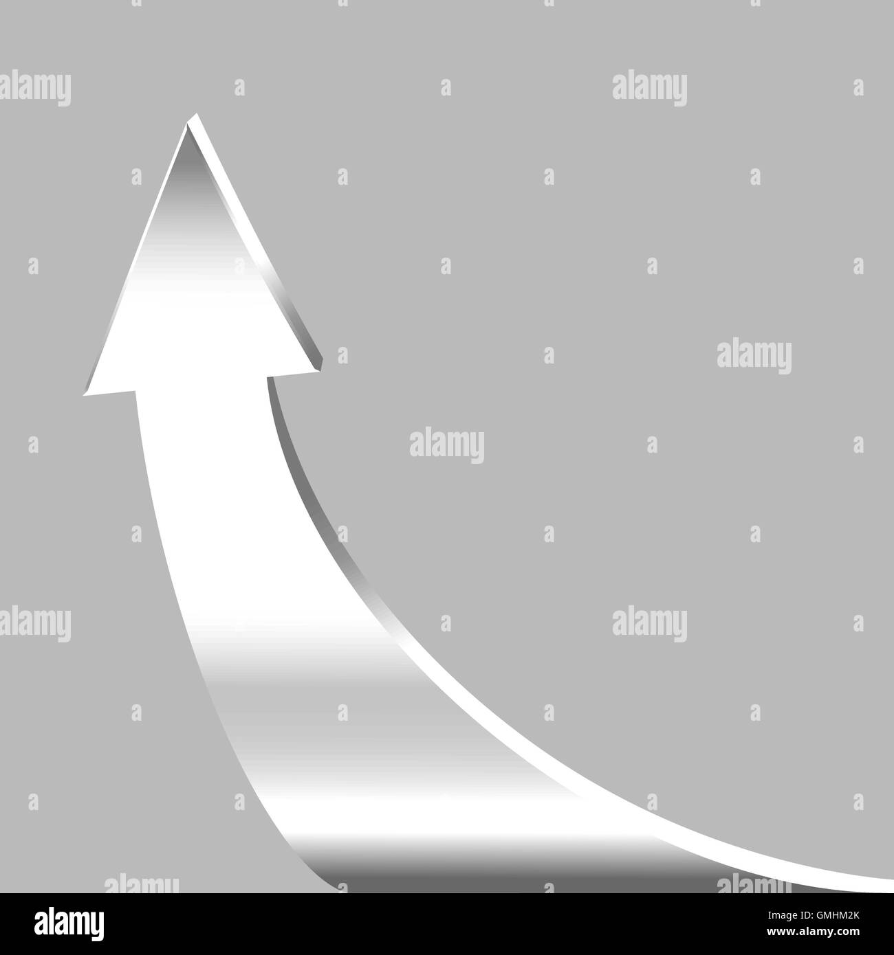 Freccia bianca e lo sfondo grigio Illustrazione Vettoriale