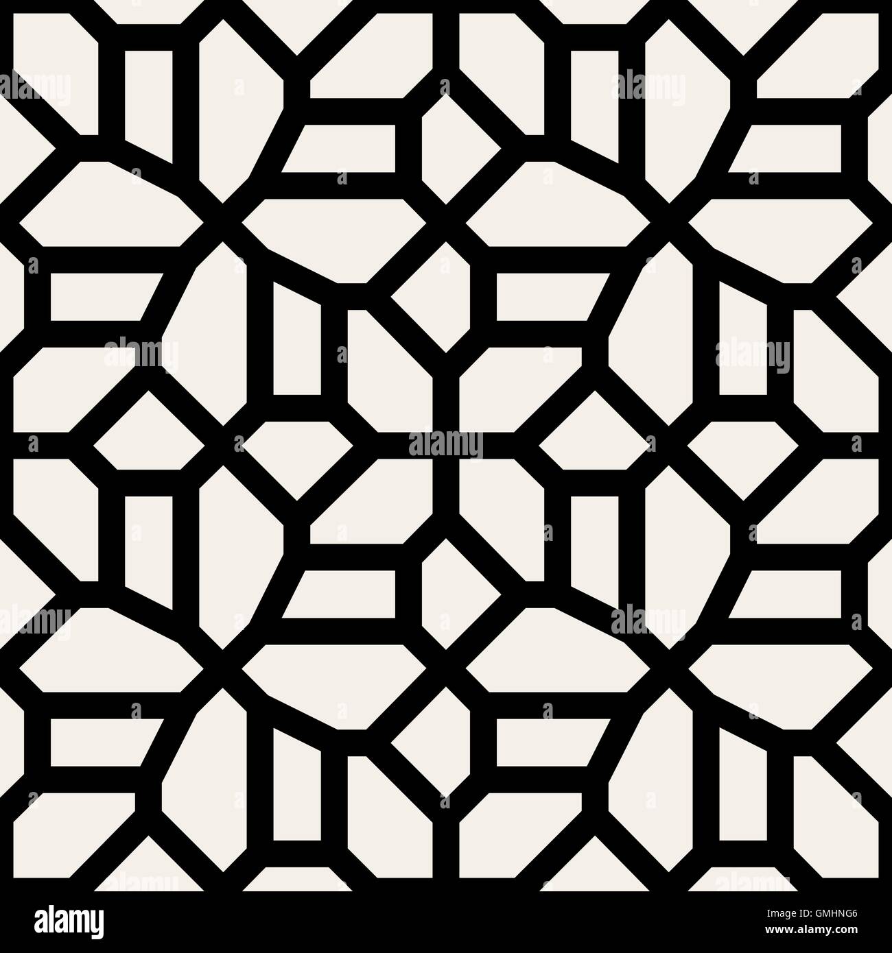 Vector Seamless in bianco e nero in pizzo geometrico marciapiede Pattern Illustrazione Vettoriale