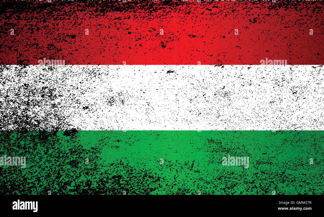 Bandiera di Ungheria Grunge Illustrazione Vettoriale