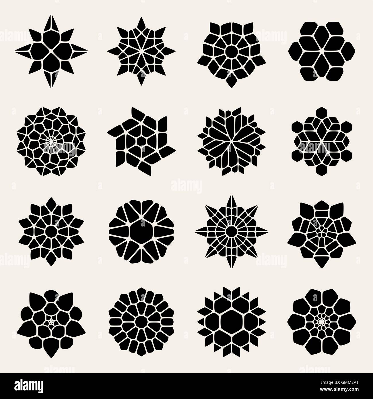 Il vettore in bianco e nero Mandala ornamenti in pizzo collezione Illustrazione Vettoriale