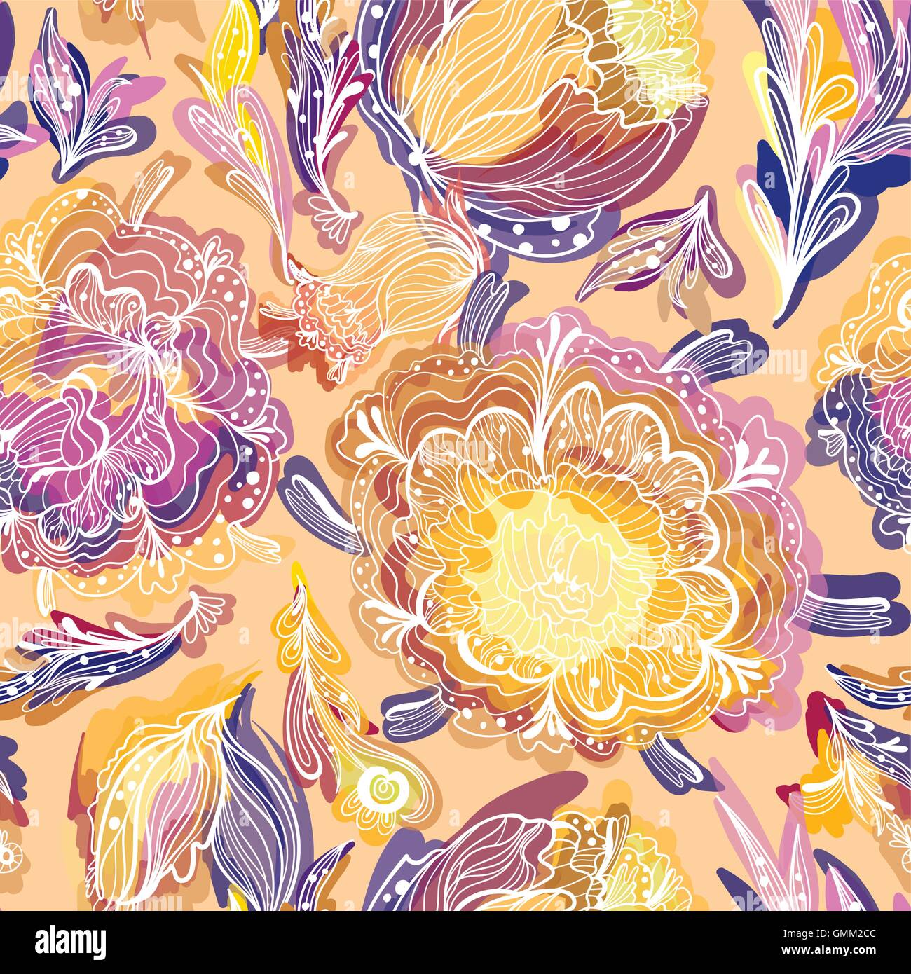 Magic motivo floreale Illustrazione Vettoriale