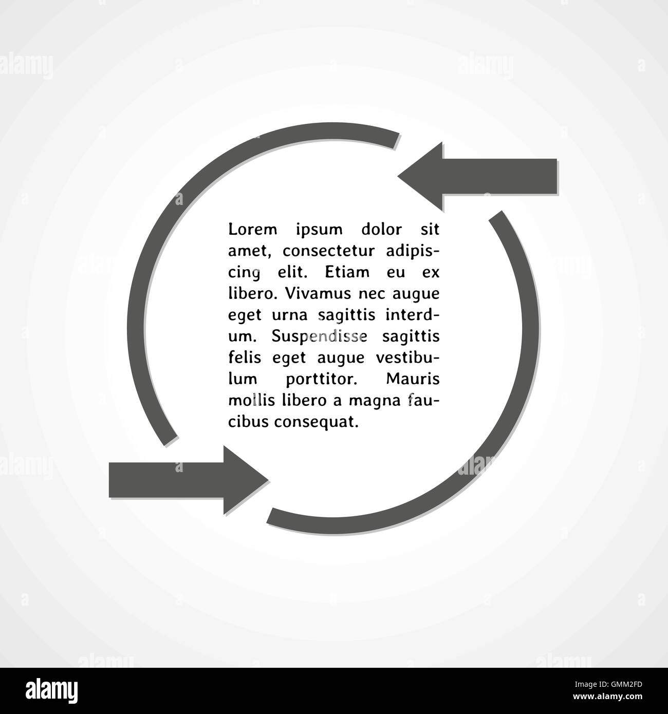 Due frecce simbolo e cerchio Illustrazione Vettoriale