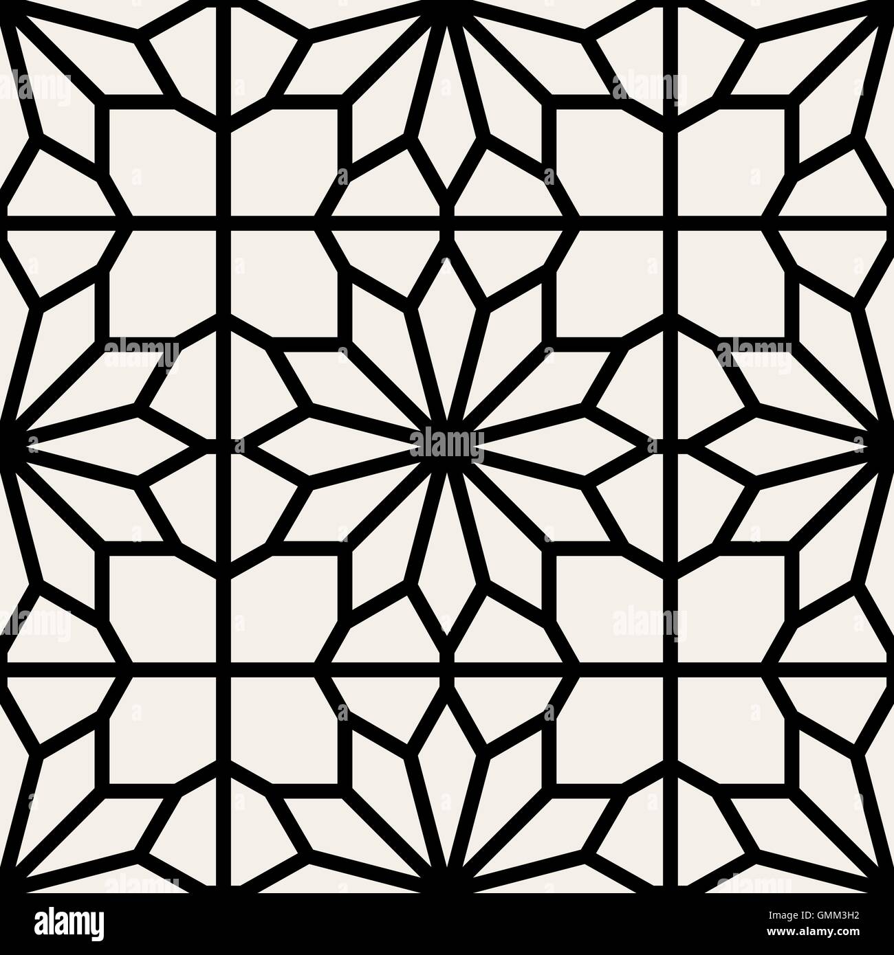 Il vettore in bianco e nero senza saldatura quadrato geometrico pizzi di griglia Illustrazione Vettoriale